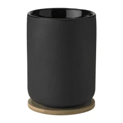 Theo thermal mug with coaster 25 cl, Black