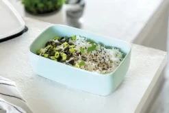 To Go & To Stay lunch box porcelain L 13x20 cm, Mineral