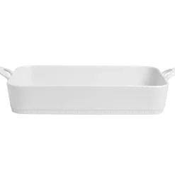 Toulouse lasagne plate white with handle, White