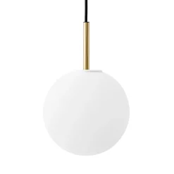 TR ceiling lamp brass, matte opal glass