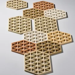 Triangles trivet 14x16 cm, warm sand