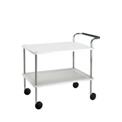 Trolley Square serving trolley, White, chrome frame