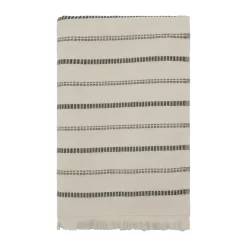 True bath towel, Off-White-black, 70x140 cm