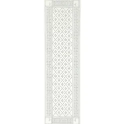 Åttebladrose table runner 50x150 cm, Beige