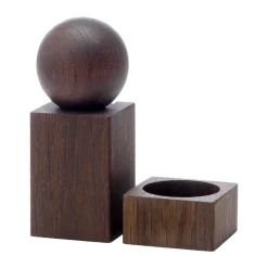 Twist spice grinder and salt bowl, Smoked Oak