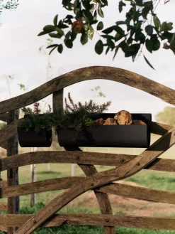 Uma balcony planter small 20 cm, Black