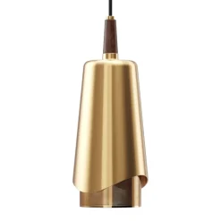 Umanoff pendant lamp, polished brass-wallnut
