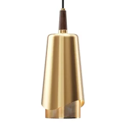 Umanoff pendant lamp, polished brass-wallnut
