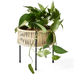 Umanoff planter flower box rattan-steel, h27 cm Ø27 cm