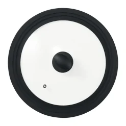 Una Universal lid black silicone round, Glass