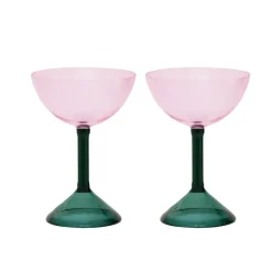 Urban Nature Culture gift set coupe glasses 2-pack, Pink
