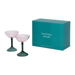Urban Nature Culture gift set coupe glasses 2-pack, Pink