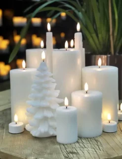Uyuni LED Block candle white Ø7.8 cm, 15.2 cm