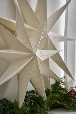 Veil advent star, White, Ø90 cm