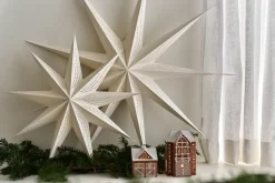 Veil advent star, White, Ø90 cm