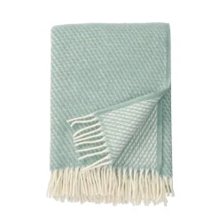Velvet wool throw, light blue