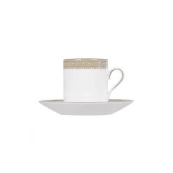 Vera Wang Lace Gold saucer to coffee cup, white