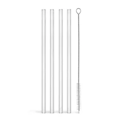 Viva straws + cleaning brush 5 pieces, Clear