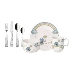 Walk like an Elephant children's tableware and cutlery set, 7 pieces