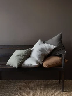 Washed linen cushion cover 50x50 cm, Olive
