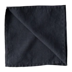 Washed linen napkin, Midnight blue