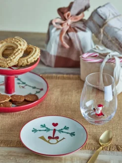 Yule plate Ø16 cm 2-pack, White