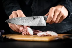 Zwilling Tanrei chef's knife Gyutoh 20 cm, Damascus-black